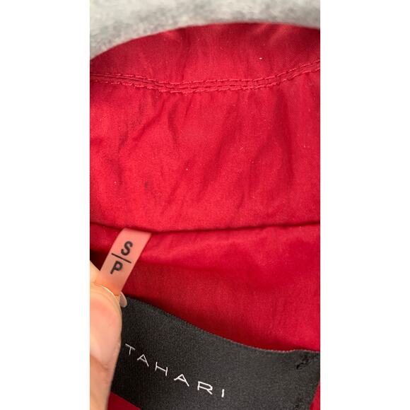 Elie Tahari Double Breasted Trench Coat Jacket Womens Small Red - Picture 8 of 12
